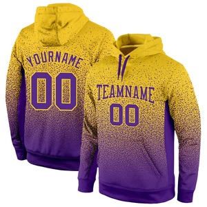 Custom Stitched Gold Purple Fade Moda Deportes Sudadera con capucha - Product Image 1