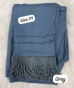 Dubai Mulheres Turquia Atacado Muçulmano Jilbab Vestidos Crianças Marroquino Caftan Fabricante Rosa Frisado De Cetim Bordado Étnico Bottoms - Product Image 2
