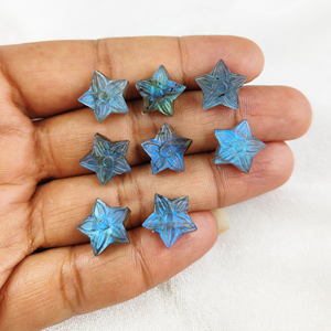 Labradorite naturelle bleu Flash sculpté pierres précieuses étoile perles perles de pierre en vrac fleur sculpture perles pour faire des résultats de bijoux - Product Image 2