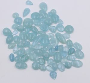 Aigue-marine naturelle, forme lisse, cabochon, qualité supérieure, pierre précieuse d'aigue-marine, pierre précieuse polie, pierre précieuse en vrac pour la fabrication de bijoux - Product Image 2