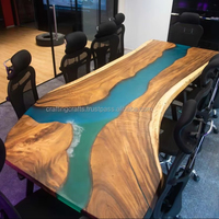 Table basse moderne haut de gamme peinte à la main avec plateau en résine époxy 3D, mobilier de salon portable, artisanat animalier et angélique