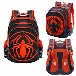 Spiderman Fashionable Anti-Theft <b>Waterproof</b> <b>Backpack</b> for Boys Geometric Pattern Zipper Closure Mesh Polyester Lining Material - Product Image 1