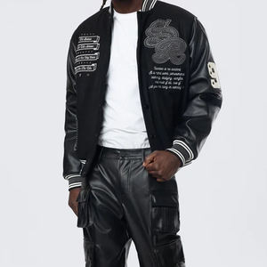 Chaqueta universitaria para hombre al aire libre, chaqueta de béisbol personalizada de estilo universitario, ropa informal duradera y de moda, letras de colores contrastantes - Product Image 5