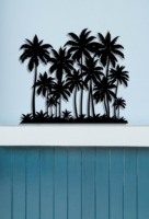 Décoration murale en métal noir en forme de palmier tropical pour la maison de plage, le salon et la décoration intérieure côtière, provenant d'Inde