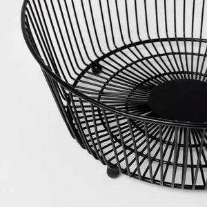 Newest Design Metal Fruit <b>Basket</b> Wire <b>Mesh</b> Black Fruit Bowls for Tabletop Kitchenware Handmade Storage <b>Baskets</b> - Product Image 2