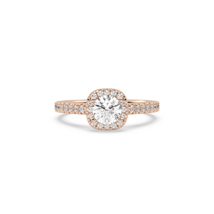 Bague en diamant de laboratoire de 0,97 carat, clarté VS2, couleur G, certifiée IGI, sertie de pierres en or rose, pour les fêtes de fiançailles unisexes - Product Image 1