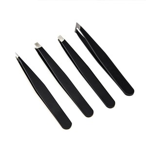 สแตนเลสเอียงแหนบ - แหนบคิ้วสําหรับผู้หญิงและผู้ชาย (เงิน) แหนบกําจัดขนคิ้ว - Product Image 2