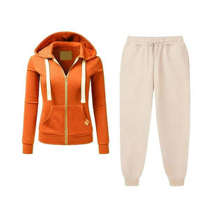 Survêtement d'hiver pour femmes, coupe ample, deux pièces, 100% polyester, grande taille, fermeture à cordon, lavage à l'acide, design personnalisé - Product Image 4