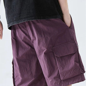 2026 Trending Custom OEM Nylon <b>Shorts</b> Memory Nylon Logo <b>With</b> <b>Zips</b> At Front And Back Side <b>Pockets</b> Nylon <b>Shorts</b> <b>Men</b> - Product Image 2