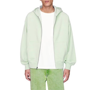 Sweat à capuche unisexe personnalisé avec logo, fermeture éclair, polaire, écologique, coton mélangé, basiques streetwear pour hommes et femmes - Product Image 2
