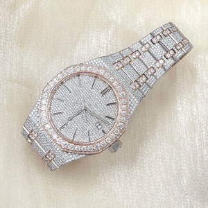 Luxury Stainless Steel Fully Mossanite Round Diamond Round Style Dial Hip Hop Style Iced <b>Watch</b> For <b>Men</b> & Women from India - Product Image 3