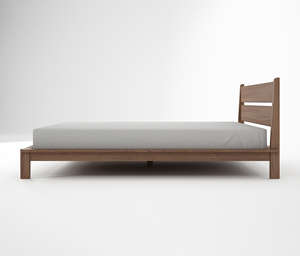 Lit Queen Size Moderne en Bois Massif Cadre en Teck Couleur Naturelle pour Hôtel Appartement et Maison Meubles de Lit - Product Image 4