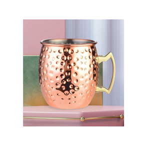 Tasse mule de Moscou en cuivre pur personnalisé de qualité supérieure Tasses mules de voyage de forme ronde martelées solides par le fournisseur indien - Product Image 6
