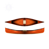 K007 - Canot en cèdre véritable OMH élégant, canot en bois massif, monoplace, 1 personne, bateau à rames durable pour l'extérieur, 301Lx66.7Wx49H cm