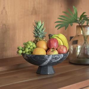 Cuenco de frutas de mármol, decoración de Hotel para el hogar, plato redondo para servir frutas, cuenco de mármol blanco con base de latón - Product Image 4