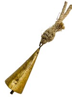 Guirnalda de Campanas de Hierro Hechas a Mano con Cuentas de Madera Coloridas, Decoración Rústica para Pared, Jardín, Hogar, Adorno de Imitación de Antigüedad India Moderna
