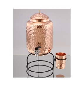 Distributeur d'eau en cuivre de dernière conception de style moderne Pot de stockage d'eau ayurvédique pour la santé à vendre - Product Image 4