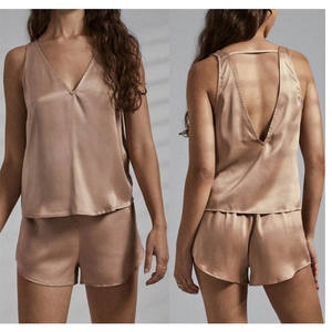 Ensemble de vêtements de détente en satin pour femmes, pyjama en soie, vêtements de nuit confortables et doux, vêtements de maison, pyjama de nuit pour femmes - Product Image 3