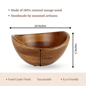 New Wooden <b>Decorative</b> Bowl Handcrafted Artistic Centerpiece Tray Elegant Table Accent <b>for</b> Home <b>Kitchen</b> or Living Room Decor - Product Image 2