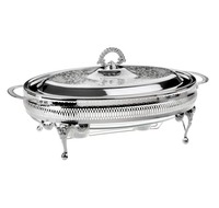 Elegante Ronde Roestvrijstalen Metalen Schotel Met Transparant Metalen Deksel Voor Horecarestaurants Feesten