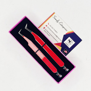 Pince à épiler professionnelle Betty Boo à 90 degrés pour extensions de cils, logo personnalisé, acier inoxydable durable, pince à épiler incurvée - Product Image 4