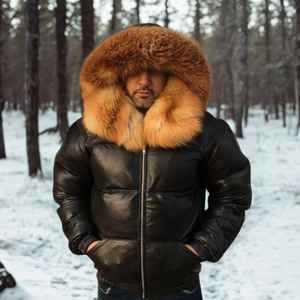 Veste matelassée imperméable à capuche en cuir d'agneau isolé de qualité supérieure, construction matelassée chaude, élégante, vêtements d'extérieur d'hiver, usage quotidien, voyage - Product Image 6