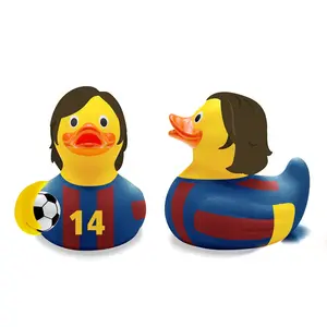 Custom Football Player Promo Gift with Number Printing World Football Cup Rubber Duck