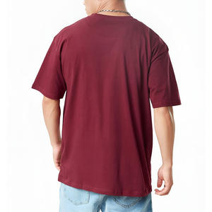 T-shirt pour homme en coton et fibre de bambou de haute qualité 2026, couleur unie, surdimensionné, lourd, vintage, taille plus, respirant, vierge - Product Image 4