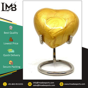 Fournisseur indien de fournitures funéraires en métal d'excellente qualité urne commémorative pour cendres/urnes de crémation en forme de cœur pour achat en gros - Product Image 2