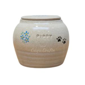 Blue Speckled Marble European Pet Urn Paw Motif Medium Dog <b>Cat</b> Ashes Container Polished Solid Stone Eco-Friendly <b>Memorial</b> - Product Image 5