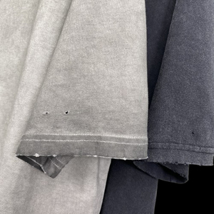 T-shirt pour homme délavé à l'acide, style vintage, coupe oversize, en coton, streetwear, logo personnalisé, vente en gros - Product Image 3