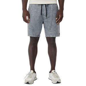 Shorts de sport pour hommes grande taille avec logo brodé personnalisé, délavé à l'acide, vintage, écologique, 100% coton éponge, anti-plis, séchage rapide - Product Image 1
