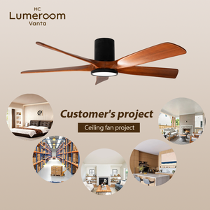 USA In Stock Modern 60 Inch <b>Ceiling</b> Fan with <b>Light</b> 3 Solid Wood Blades Quiet Motor <b>Remote</b> <b>Control</b> for Large Room - Product Image 3