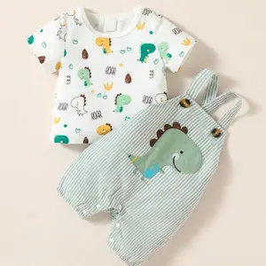 Baby Tuinbroek Kleding Set Peuter Jongens Meisjes Zomer Kleding Overall Baba Pak Sets Schattige Kinderen Kleding 2 Stuks Sets