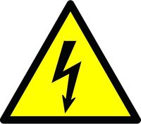 4 pegatinas triangulares de advertencia eléctrica de alto voltaje, brillantes, de vinilo de 4 pulgadas, impermeables, para montaje en pared, calcomanías de seguridad