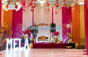 Dreamy Wedding Ladies Sangeet Stage Toronto Punjabi Cultural Virasat Mela Stage Decor Punjabi Fusion Theme Mehndi Stage Decor - Product Image 3