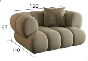 ATUNUS Italien Samtstoff nordische Couch weiß bequem Akzent Sofa anpassbar Wohnzimmer modulares geteiltes Sofa-Couch-Set