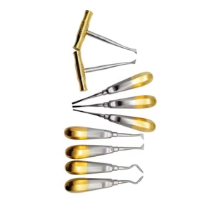 ชุดลิฟต์ทำฟันแบบฟันเลื่อยสแตนเลสสีทองสีดำ - Product Image 3