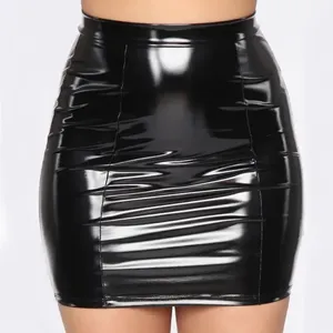 Mini-jupe en cuir véritable pour femme, best-seller, décontractée, écologique, design en A, confortable, extensible pour tous les jours - Product Image 1