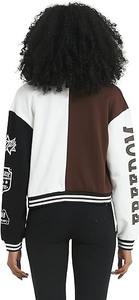 เสื้อแจ็กเก็ตเลตเตอร์แมนสำหรับทั้งชายและหญิงเสื้อแจ็คเก็ตหนังขนแกะไซส์ XL ปักผ้ากำมะหยี่สำหรับผู้หญิงเสื้อนอกเอวลอย - Product Image 4