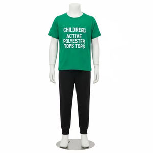 Children Active Polyester <b>Tops</b> Heat Transfer Printed Breathable Sports Wear School Casual Wholesale - Product Image 1