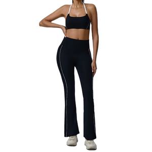 ชุดออกกำลังกายผู้หญิง 2 ชิ้น ผ้าฝ้าย 100% ระบายอากาศได้ดี เป็นมิตรกับสิ่งแวดล้อม แห้งเร็ว เสื้อกีฬาแขนกุด กางเกงขาสั้นสำหรับเล่นโยคะ - Product Image 2