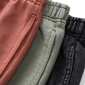 Custom Size <b>Men's</b> Vintage Distressed Acid Washed <b>Shorts</b> Eco-Friendly Solid Pattern Streetwear Jogging for <b>Man</b> Sun Faded Style - Product Image 3