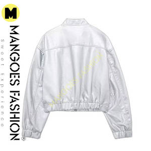 Chaqueta recortada de manga larga con cuello levantado para mujer, ropa de calle de otoño, abrigo de lentejuelas, prendas de vestir de algodón transpirable a la moda, dorado - Product Image 6