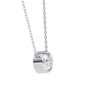 จี้เพชรทรงรี 0.75 กะรัต รับรองโดย IGI ระดับความสะอาด VVS-EF ตัวเรือนทอง 18K และ 14K แบบฝังขอบ - Product Image 5