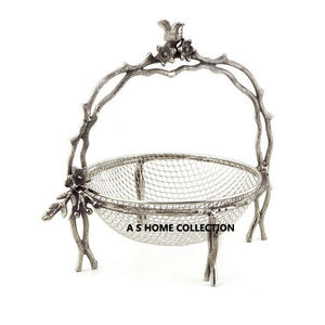 Ensemble de 3 bols décoratifs de luxe en acier inoxydable et laiton combinés en métal à trois bols en forme de feuille - Product Image 6