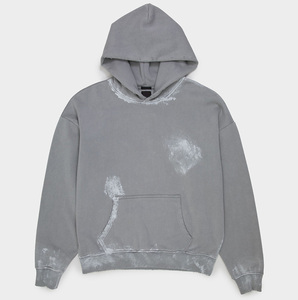 Sweat-shirts d'hiver en coton mélangé tricoté sur mesure ODM French Terry respirant à séchage rapide Coupe régulière pour homme Délavé vintage délavé à l'acide - Product Image 1