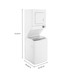 Centro de Lavandería Comercial Apilable de Primera Categoría con Lavadora de Carga Superior de 1.6 pies cúbicos y Secadora de 3.4 pies cúbicos - Product Image 3