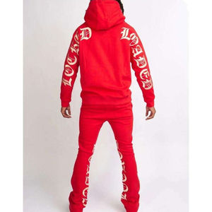 Trajes de chándal para hombre de alta calidad 100%, conjunto de pantalones de chándal y sudaderas con capucha de invierno, chándal liso - Product Image 3