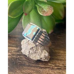 Trevor Jack Bezel Set <b>Turquoise</b> & Sterling Silver <b>Ring</b> Size 9.5 - Product Image 4